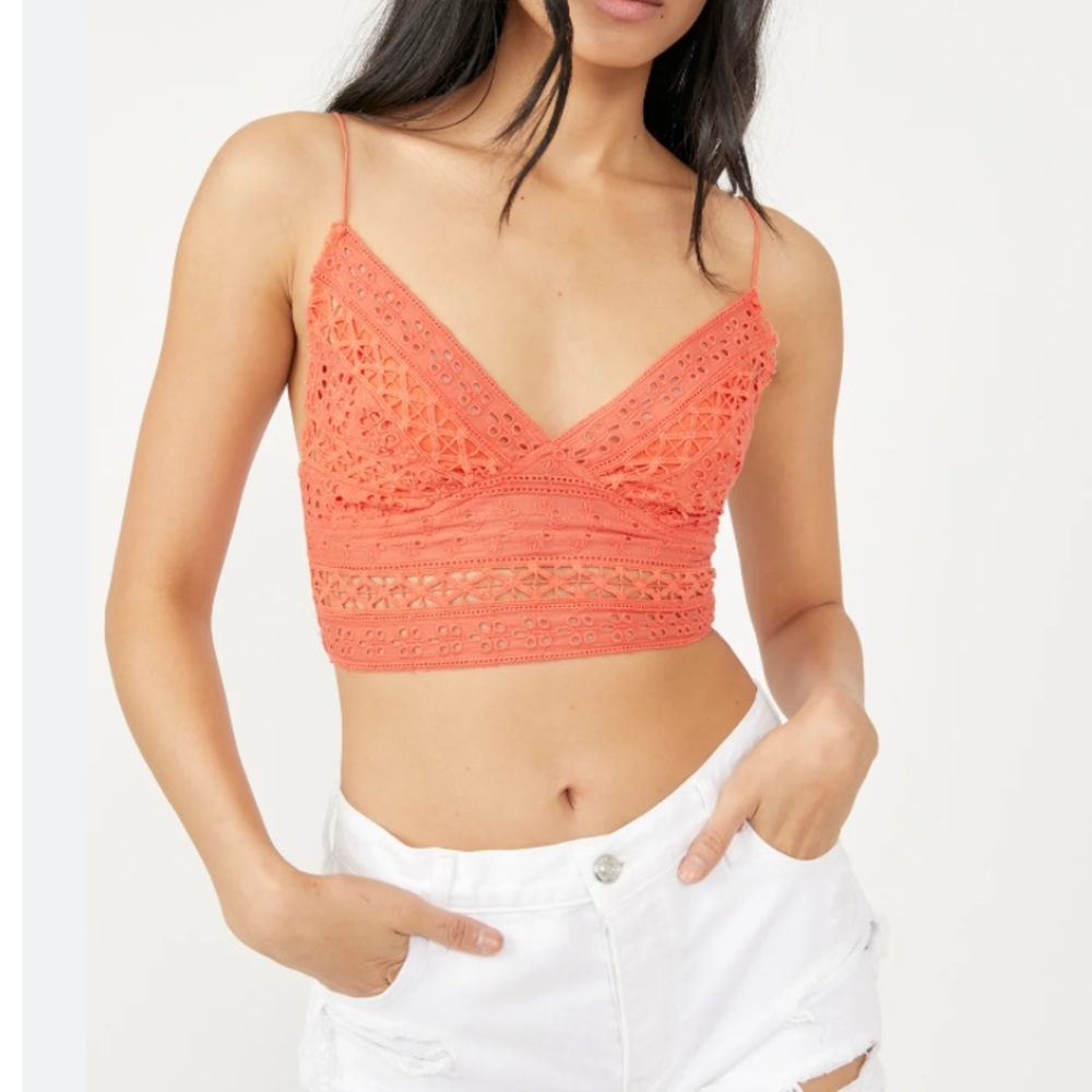 Free People | Eyelet Top / Bralette in Lip Gloss
